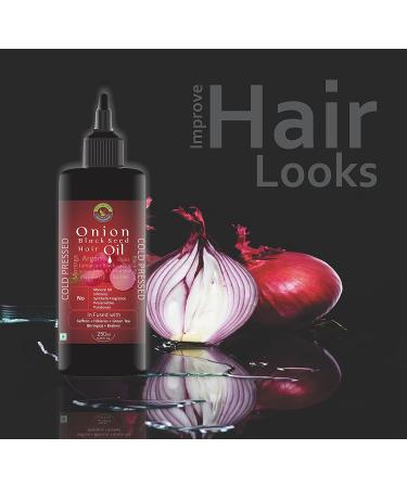 Organic Onion Black Seed Hair Oil - 100% Natural (8.45 fl oz / 250 ml) | Promotes Long, Lustrous & Shiny Hair | No Mineral Oil - Buy Online on GoSupps.com