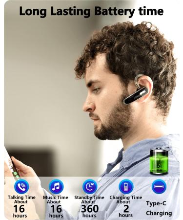 Ybtoo Bluetooth Headset V5.1 - Ultralight Wireless Handsfree Earpiece with Noise Cancellation Mic - Buy Online on GoSupps.com