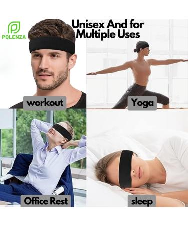 Polenza 2 x Graceful 7cm Black Headbands for Women - Ideal for Yoga, Makeup, Sports & Any Occasion - Buy Online on GoSupps.com