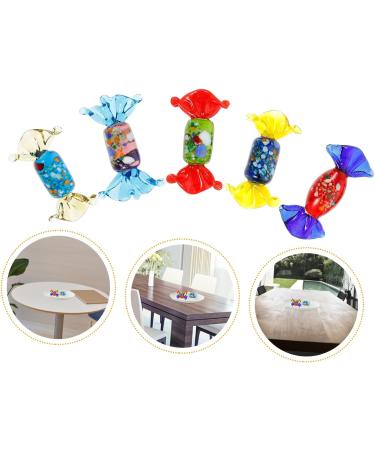 HOMSFOU 10 Pcs Candy Ornaments Faux Candy Decor Treats Collection Stained Glass Candies Stocking Stuffer Gifts Glass Candy Decorations Murano Glass Candy Modeling Multicolored Glass Puppet - Buy Online on GoSupps.com