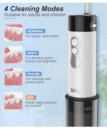 YaFex Cordless Water Flosser for Teeth - Portable Oral Irrigator with Rechargeable DIY Mode 5 Jets Travel Case (Black) - Buy Online on GoSupps.com