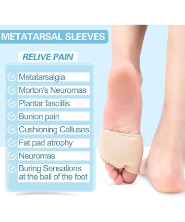 Metatarsal Pads Forefoot Sleeve with Soft Gel | Women Men | Metatarsalgia, Neuroma, Calluses Relief | L(W 8-10 M 9-11) - Buy Online on GoSupps.com