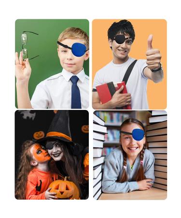 THSIREE 2 Pack Eye Patches for Kids & Adults - Adjustable Pirate Eye Patch for Amblyopia & Strabismus - Black/Blue - Buy Online on GoSupps.com