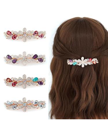 JYTDBCS Flower Hair Clip Pin Crystal Hair Barrettes Sparkly Barrettes Pin Makeup Hair Clips Glitter Hair Clips Accessories for Women Girl.
