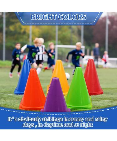 Win SPORTS Training Plastic Traffic Cones Set - 24 Pack 7 Inch Indoor Outdoor Agility Cones - Soccer Sports Equipment for Kids - Buy Online on GoSupps.com