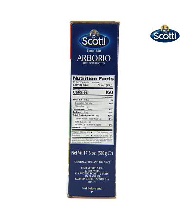 Riso Scotti Arborio Risotto Rice 1.1 lbs (500g) Superfino - Chef Selected, Gluten Free, Non-GMO - Product of Italy - Buy Online on GoSupps.com