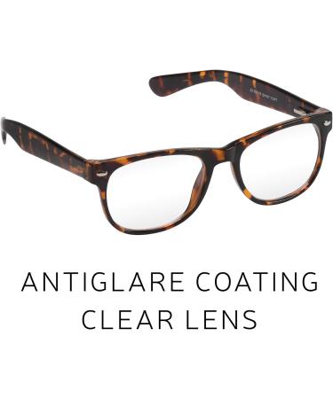 Vibz Blue Light Blocking Glasses for Men & Women | Non-Corrective & Antiglare | Stylish Shiny Tortoise Clear Lens - Buy Online on GoSupps.com