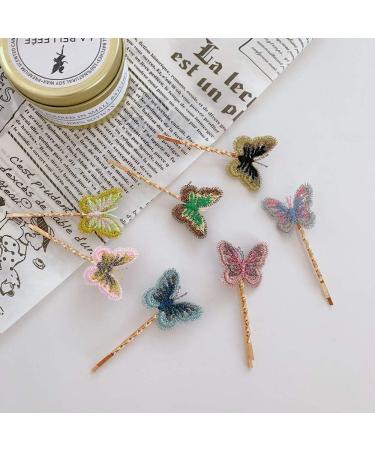 Butterfly Barrette Hair Clip Clasp with Embroidered Silk Yarn Butterflies Hair clips Accessories for Women clips 4pcs (One) - Buy Online on GoSupps.com