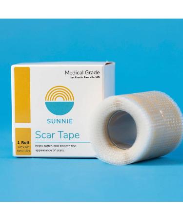SUNNIE ScarSmooth Silicone Scar Tape - Medical Grade, Non-Irritating & Pain-Free for Surgical, C-Section, Burns & Acne Scars - Medium Size - Buy Online on GoSupps.com