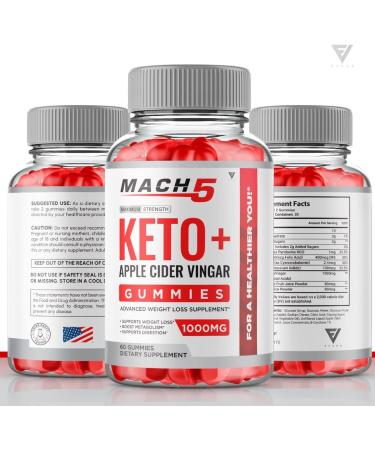 Mach 5 ACV Keto Gummies - Weight Loss Support with Apple Cider Vinegar - 525 MG (60 Gummies) - Buy Online on GoSupps.com