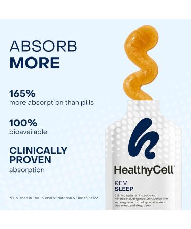 Healthycell REM Sleep Aid Supplement for Adults - Liquid Gel Extra Strength Sleep Supplement with Melatonin Magnesium L-Theanine GABA & Natural Calming Herbs - 30 Gel Packs Cherry Flavored 0.84 Fl Oz (Pack of 30) - Buy Online on GoSupps.com