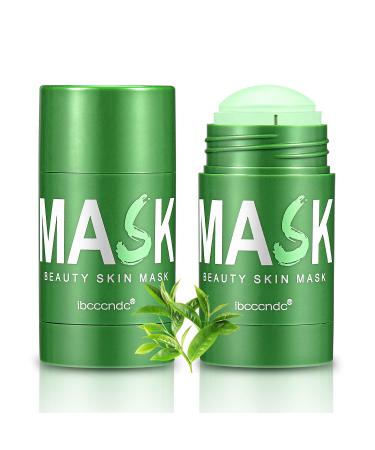 Lisara Green Tea Mask Face Stick(2 Pack) Blackhead Remover with Green Tea Extract Deep Pore Cleansing Green Clay Mask For Purifying Moisturizing Oil Control Reduce and Shrink Blackheads For All Skin Types