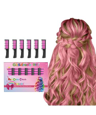 6 pieces of hair chalk comb (pink)