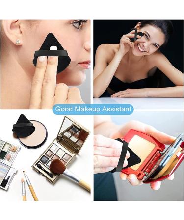 Yakur Makeup Powder Puffs with Strap Pure Cotton Smooth Soft Makeup Sponge Triangle Shaped Face Cleaning Cosmetic Puff Foundation Blending Sponge Applicator Set of 8 Pcs (black) - Buy Online on GoSupps.com