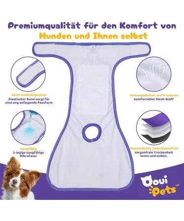 Oouipets Premium Dog & Cat Diapers (3 Pack) | Washable Leak-Proof Eco-Friendly | Ideal for Puppies (21-24cm 2.7kg) - Buy Online on GoSupps.com