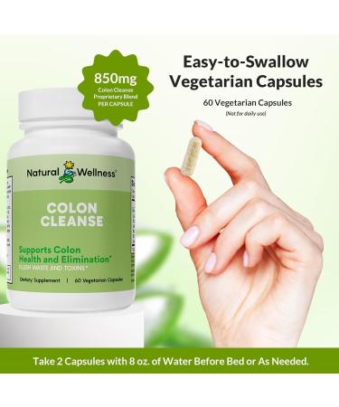 Natural Wellness Colon Cleanse Gentle Detox with Cascara Sagrada Aloe Vera & 7 Plant-Based Herbs Supports Digestion Regularity & Gut Health Gluten-Free Vegetarian Capsules 60 Count - Buy Online on GoSupps.com