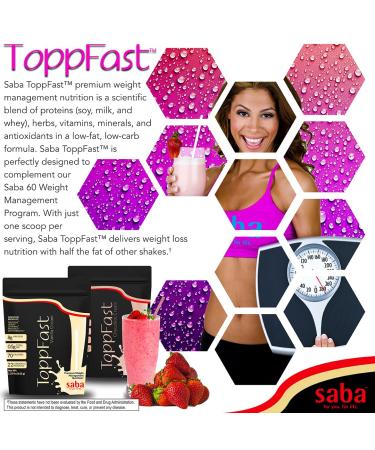 Saba ToppFast Nutritional Shake - 30 Servings of Protein Herbs Vitamins & Antioxidants - International Shipping Available - Buy Online on GoSupps.com