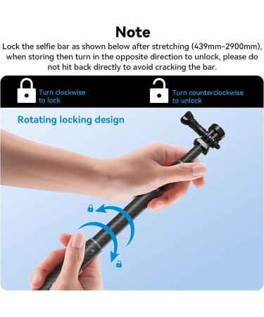 TELESIN G3 Selfie Stick Pole Long - Upgraded 118/3M Carbon Fiber Waterproof Monopod for GoPro, Insta360, DJI Action, AKASO - Lightweight and Invisible Extension for Diving - Buy Online on GoSupps.com