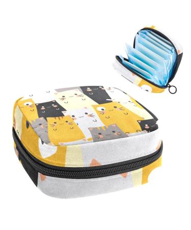 Women bands storage bags still pad holder funny cat art animal portable period kit bag feminine product bag for women girls color3