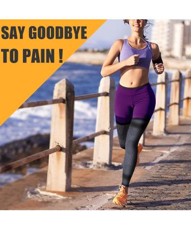 Full Leg Compression Sleeves for Men & Women - Thigh High 20-30mmHg Support Stockings for Pain Relief Swelling & Varicose Veins - Ideal for Running Travel & Athletics - Black XL - Buy Online on GoSupps.com
