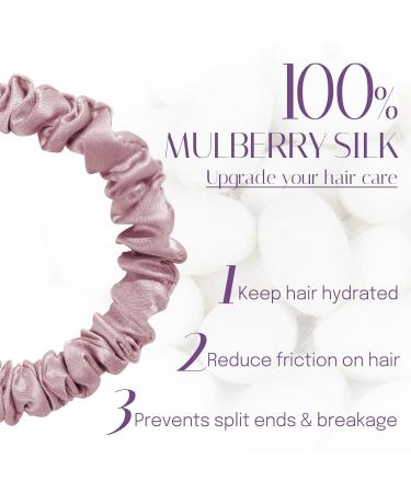 Osilk 3 Set 100% Silk Hair Ties - Small Scrunchies & Elastic Hair Bands - Luxurious Hair Jewelry - 3 Pieces (Lotos) for Effortless Styling - Buy Online on GoSupps.com