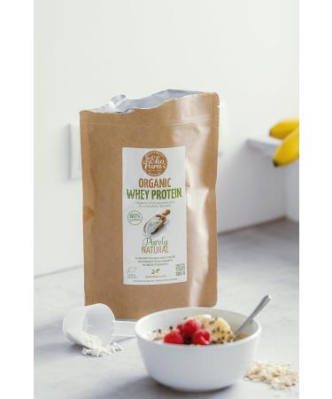 Ekopura Organic Whey Protein 500g | 80% Protein | Hormone, GMO, and Soy-Free | Additive and Sugar-Free | Promotes Muscle Growth & Recovery | Certified Organic | Plain Flavor - Buy Online on GoSupps.com
