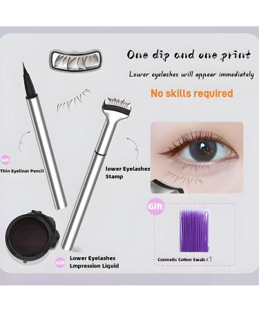 Lower Eyelashes Stamp - Bottom Lashes Stamp - Realistic Bottom Lash Stamp Easy To Put On | For Make Up Beginner Natural Look Black - Buy Online on GoSupps.com