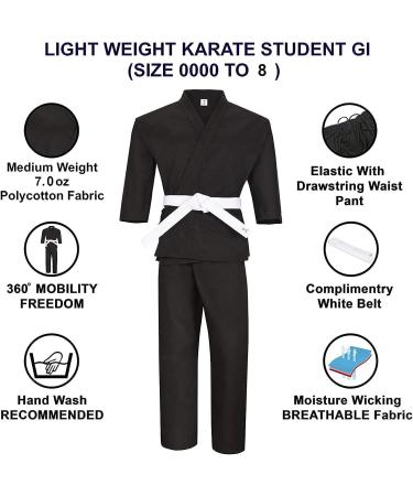 TMA Martial Arts Karate 7oz Uniform with Free Belt - Lightweight Elastic Drawstring Gi for Kids & Adults - Buy Online on GoSupps.com