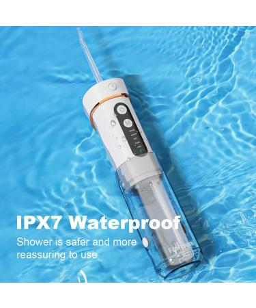 Frohsun Retractable Water Dental Flosser - 5 Pressure Modes, 6 Tips, Cordless & Rechargeable - IPX7 Waterproof - Low Noise - for Dental & Oral Health - Kids & Adults - Home & Travel - White - Buy Online on GoSupps.com