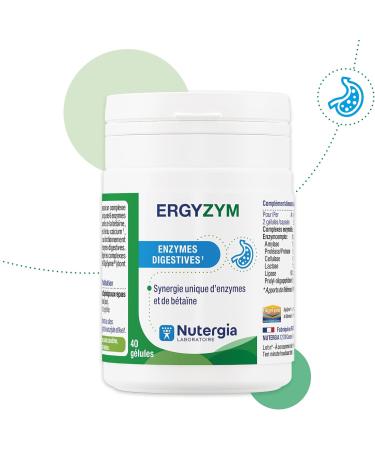 Nutergia Digestive enzymes Hearty meal Disturbed digestion digestive sensitivity Good functioning of digestive enzymes Food supplement 40 Capsules Made in France - Buy Online on GoSupps.com