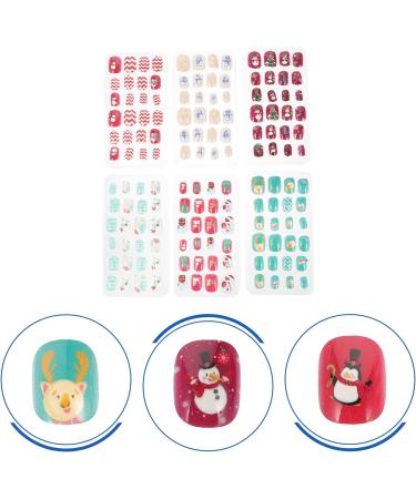 minkissy Adhesive Manicure Favors Supplies False Tips Winter Press Decor Women Fashion Kits Diy Nail with Xmas Nails Short Girls Tabs Snowflake Fingernail Party Full Fake Cover for Decals - Buy Online on GoSupps.com