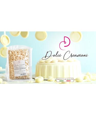 Dolci Creazioni WHITE CHOCOLATE DISCS - 1 Kg - Cake and Pastry Decorations - Buy Online on GoSupps.com