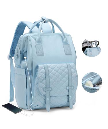 Baby casual diaper backpack winding bag large waterproof diaper bags backpack baby bag multifunctional for mom and dad a5 blue