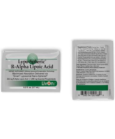 LypoSpheric R-Alpha Lipoic Acid 226mg - 30 Packets | Liposome Encapsulated for Enhanced Absorption | Non-GMO - Buy Online on GoSupps.com