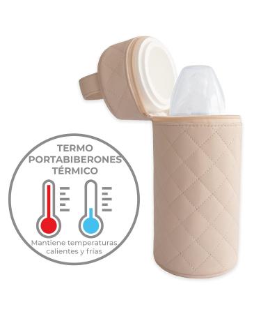 Buy Duffi Baby Bottle Holder - Synthetic Leather Thermal Insulated Bag for Warm & Cold Bottles Lux Beige 0558-05 - Buy Online on GoSupps.com