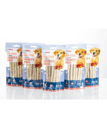 Pet Shoppe 5 Packs Rawhide Chew Sticks Rice Starch 100% Natural Treats Supports Dental Puppy and Small Dogs Unflavored3 8 count (Pack of 5)