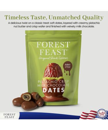  Broadway candy Forest Feast Dubai Pack of 6 Crispy Milk Chocolate Pistachio Dates 120g - Buy Online on GoSupps.com