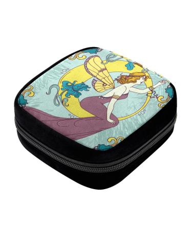 GIAPB Period Bag Sanitary Napkin Storage Bag Pad Holder for Period Makeup Pouch Fairy Floral Frame Color2872
