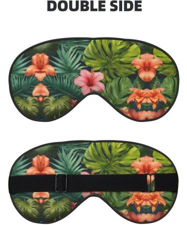 Tropical Leaves & Flowers Sleep Mask - Adjustable Breathable Eye Mask for Comfortable Sleep | Shop Internationally - Buy Online on GoSupps.com