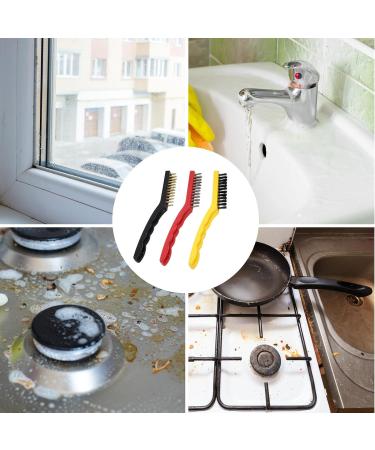 Shakven Steel Wire Brush Grease Cleaner Brush - Deep Cleaning Wire Brush Set Nylon Brush Hard Bristles Brush Scrubber with Ergonomic Handle Grip for Rust Dirt Paint - Buy Online on GoSupps.com