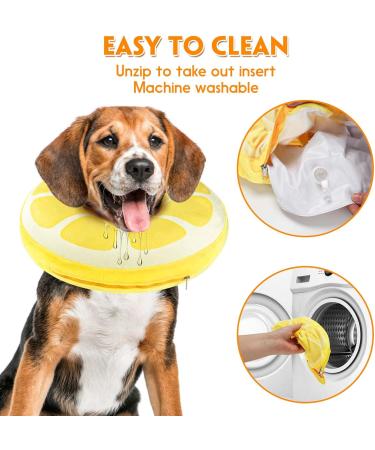 Suplutux Inflatable Hinge Dog & Cat Collar - Adjustable Leak Protection & Comfort for Recovery | Anti-Blocking View - Size S Yellow - Buy Online on GoSupps.com