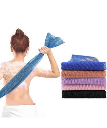 5 Piece African Net Sponge African Wash Net African Net Wash Cloth Body Exfoliating Cloth for Women Men Shower/Stocking Stuffer 30 * 80cm (Assorted Color 21 * 16 * 1cm)