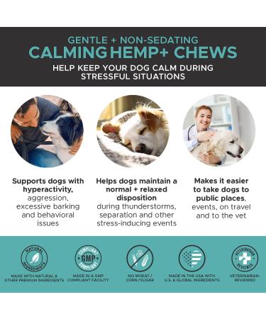 PetHonesty Calming Chews for Dogs & Cats - Stress & Anxiety Relief with Hemp - Duck Flavored - Promotes Relaxation & Behavioral Support - Buy Online on GoSupps.com