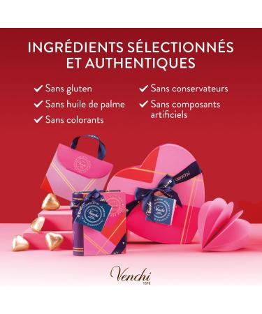 Venchi - Bo te M tal en Forme de C ur avec 6 Chocolates Valentines au Lait et Extra Noirs 75% V g talien Sans Gluten 48 g Id e de cadeau pour la f te des m res Bo te M tal C ur - Buy Online on GoSupps.com
