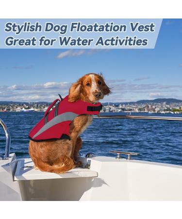 Buy Alagirls Dog Chest Ripstop Swimming Vest | Reflective Safety Life Jacket for Dogs | Adjustable Size M (47-61cm) - Red - Pet Lifesaver - Buy Online on GoSupps.com