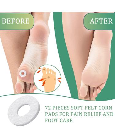 72 Round Callus Pads - Soft Felt Corn Cushions for Pain Relief | Adhesive Foot Care for Men and Women - Buy Online on GoSupps.com