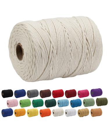 Macrame Cord  ZOUTOG 4mm x 328 yd (About 300m) 100% Natural Cotton Soft Unstained Rope for Handmade Plant Hanger Wall Hanging Craft Making  Beige Yellow