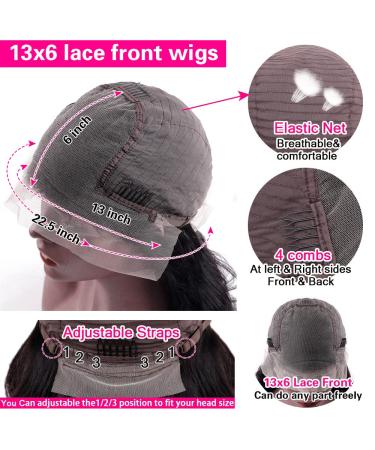 Ainmeys 26 Inch Brazilian Body Wave HD Transparent Lace Front Wig | 9A Unprocessed Virgin Human Hair | 180% Density Deep Part | Pre Plucked Natural Black | for Black Women - Buy Online on GoSupps.com