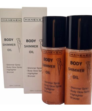 Maneken NEW Face and Body Shimmer Spray Golden Bronze Body Glow Highlighter Bronzer Body Beauty Moisturize Oil - Buy Online on GoSupps.com