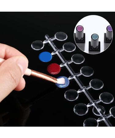 240Pcs Round False Nail Display Tips - Clear Nail Art Color Chart with Adhesive Stickers for Training & Practice - Buy Online on GoSupps.com